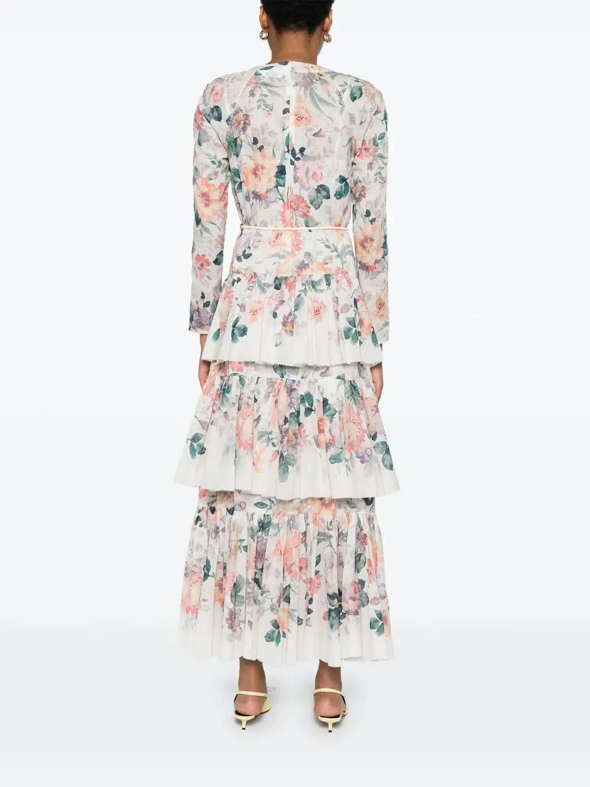 Zimmermann Acacia Tiered Maxi Dress Cream Multi Floral Size 3 / AU 14 - Image 2