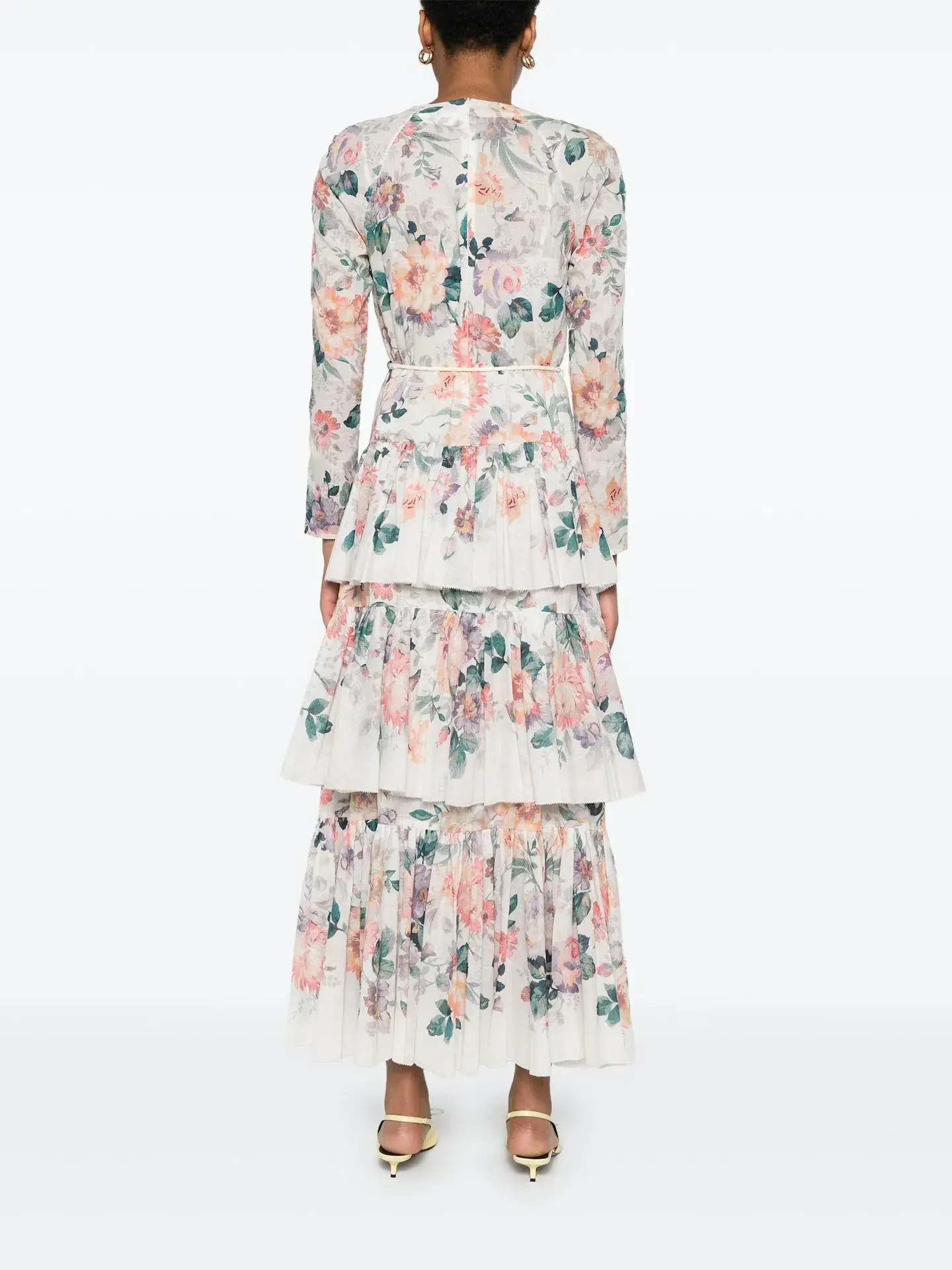 Zimmermann Acacia Tiered Maxi Dress Cream Multi Floral Size 3 / AU 14 - Image 2