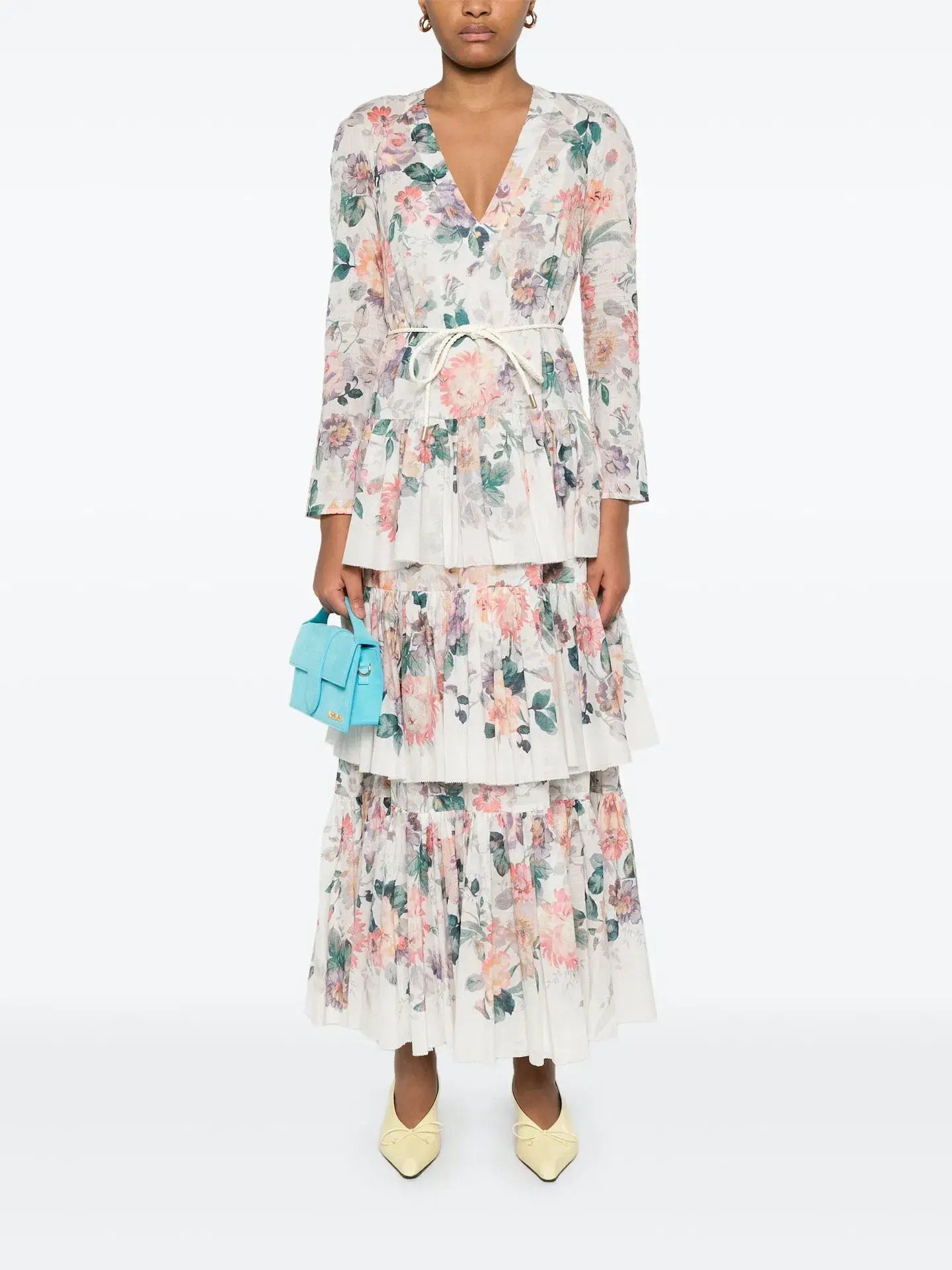 Zimmermann Acacia Tiered Maxi Dress Cream Multi Floral Size 3 / AU 14 - Image 1