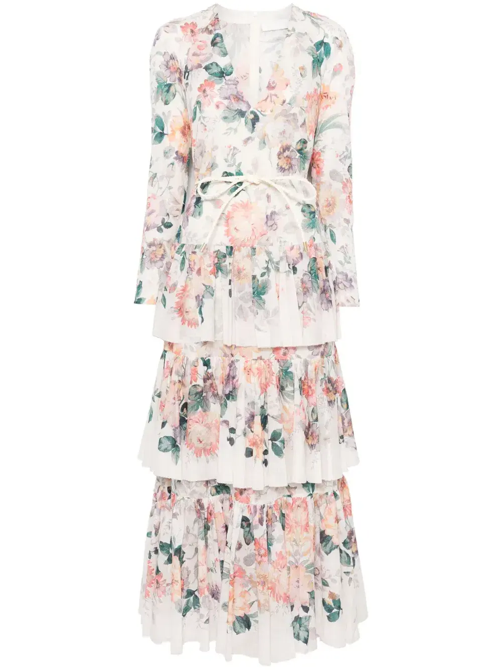 Zimmermann Acacia Tiered Maxi Dress Cream Multi Floral Size 3 / AU 14 - Image 3