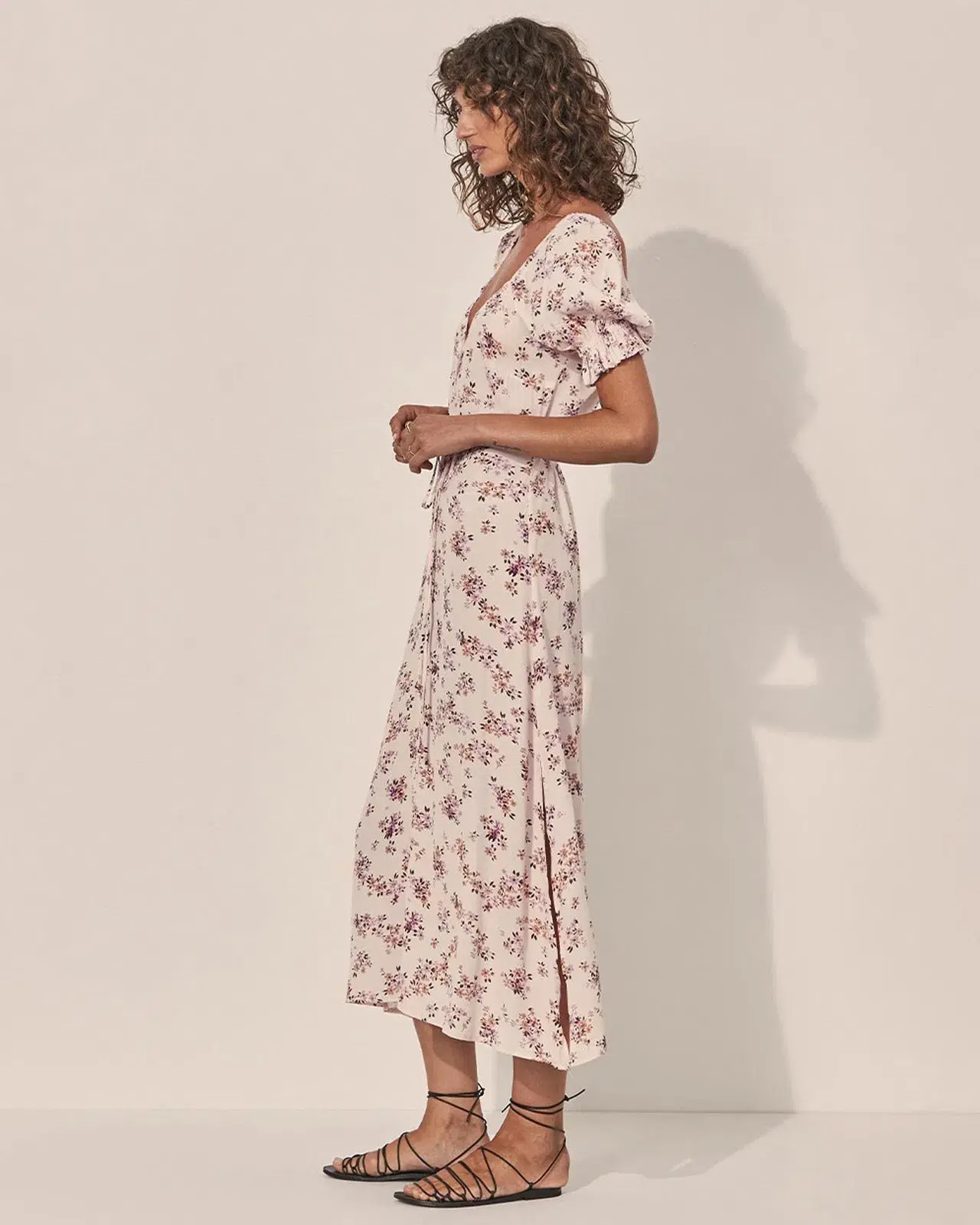 Kivari Edie Button Through Midi Dress Floral Size 16 - Image 2