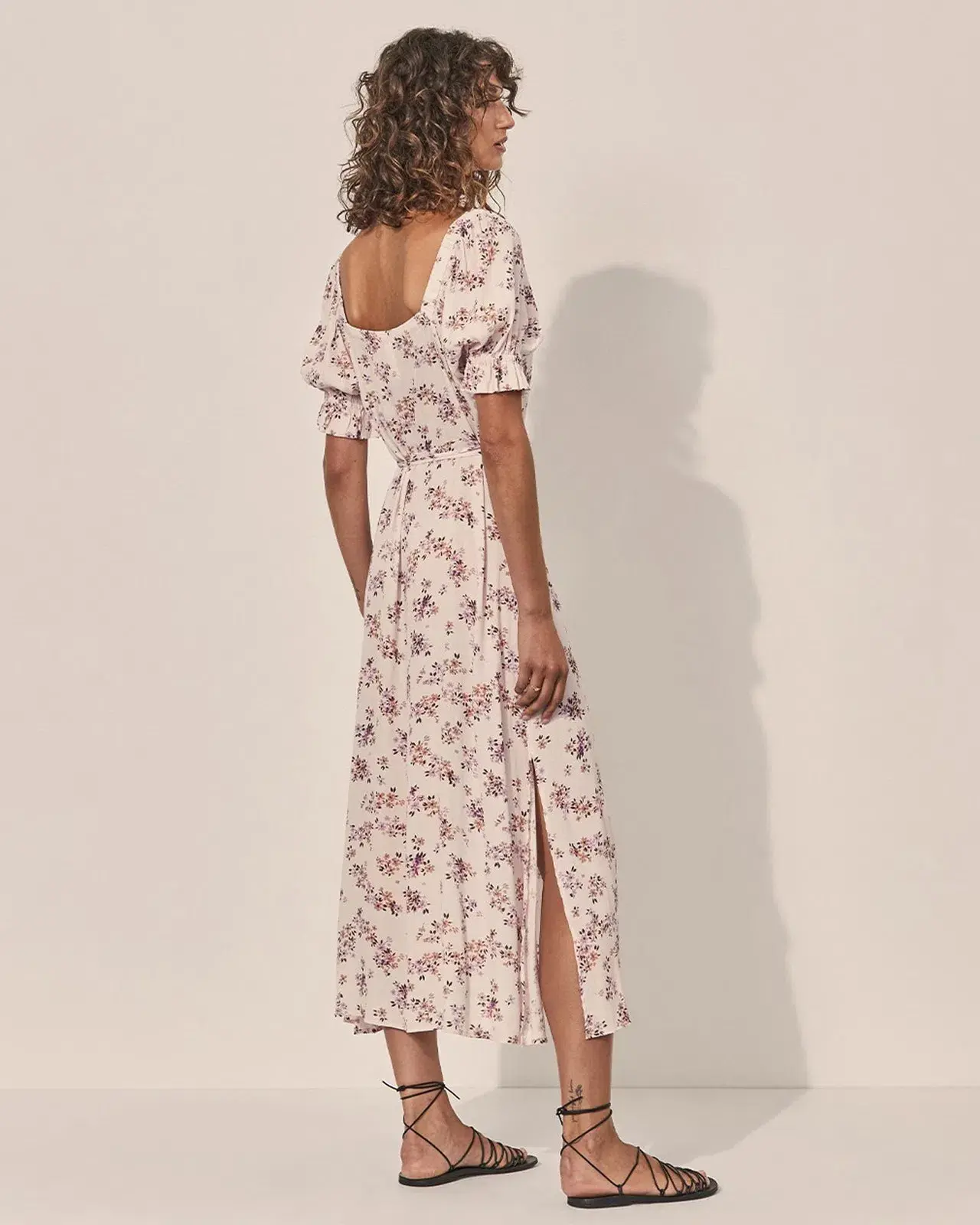 Kivari Edie Button Through Midi Dress Floral Size 16 - Image 3
