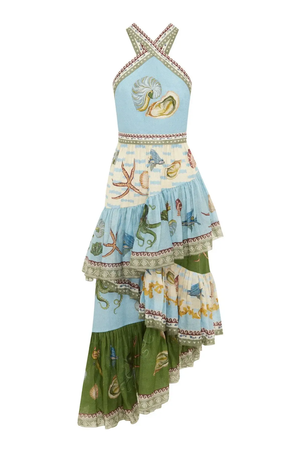 Alemais Bath House Ruffle Midi Dress Multi Size 12 - Image 6