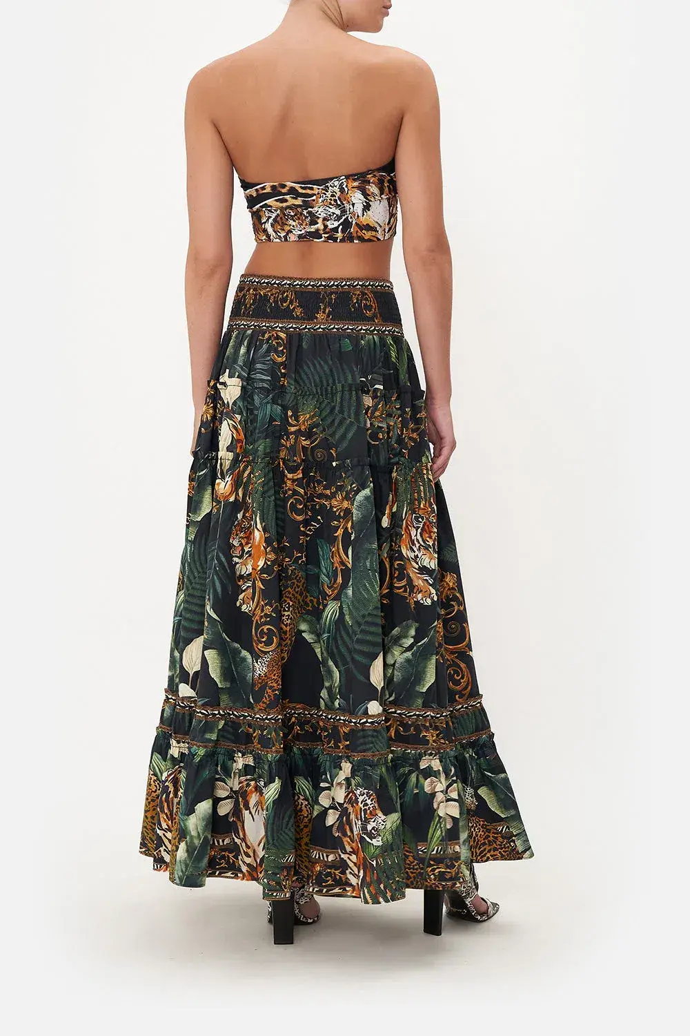 Camilla 4 Tiered Gathered Maxi Skirt Easy Tiger Size M / AU 12 - Image 3