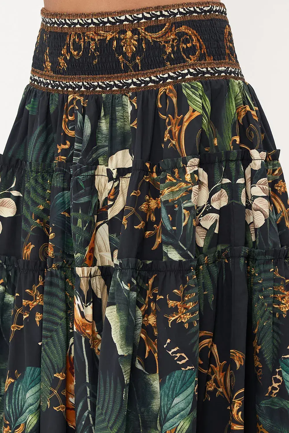 Camilla 4 Tiered Gathered Maxi Skirt Easy Tiger Size M / AU 12 - Image 5