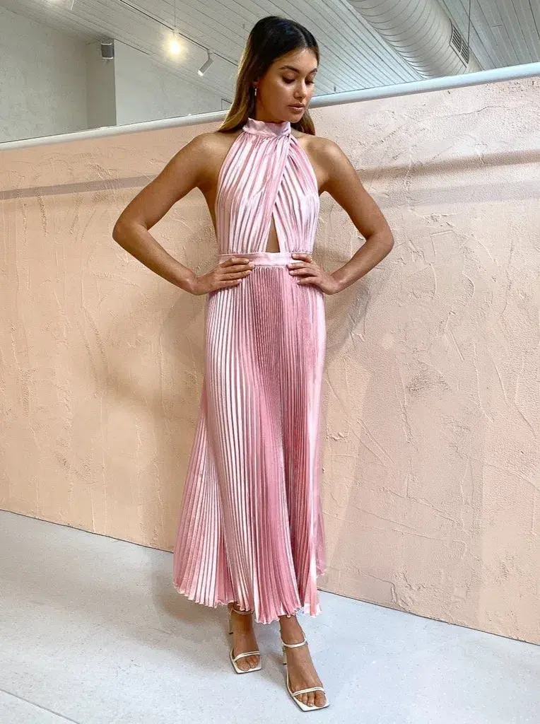 L'Idee Renaissance Split Gown Ballet Pink Size 6 - Image 6