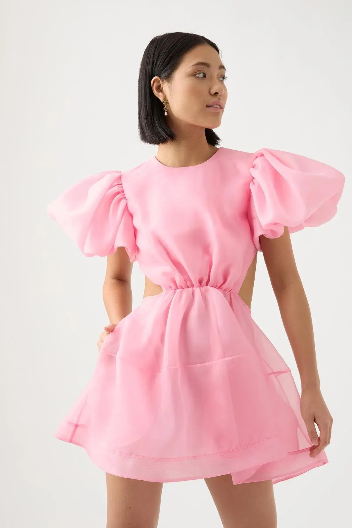 Aje Simplicity Cut Out Mini Dress Ballet Pink Size 6 - Image 4