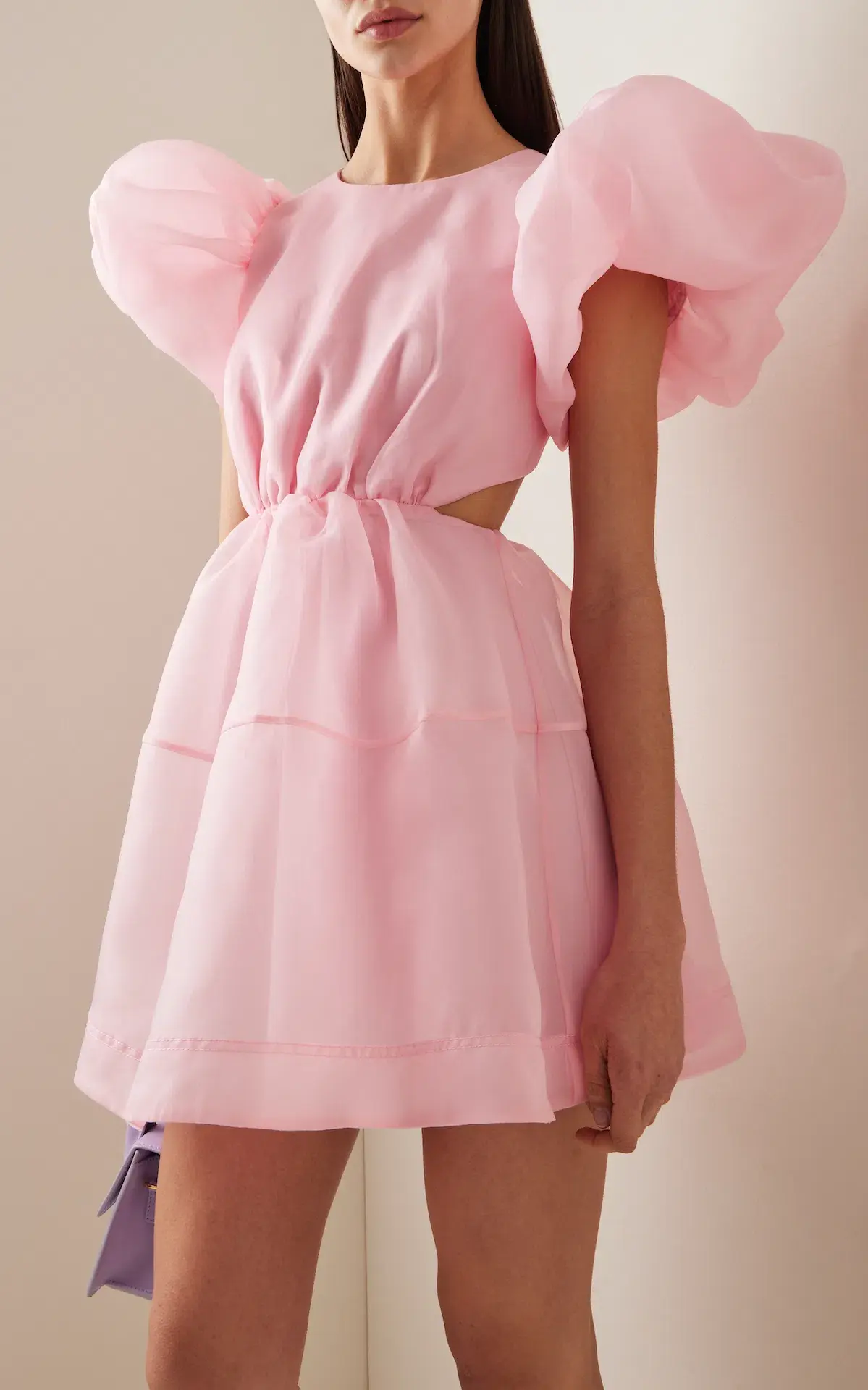 Aje Simplicity Cut Out Mini Dress Ballet Pink Size 6 - Image 2