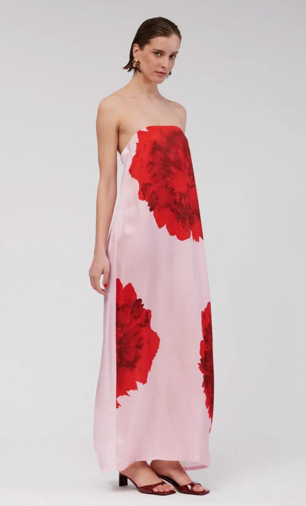 Suboo Emilia Bustier Maxi Dress Pink Floral Size S / AU 8 for rent on The Volte - main image