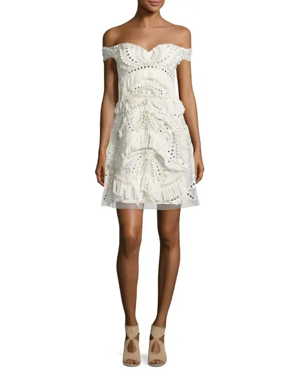 Thurley Stars Align Mini Dress White Size 10 - Image 1