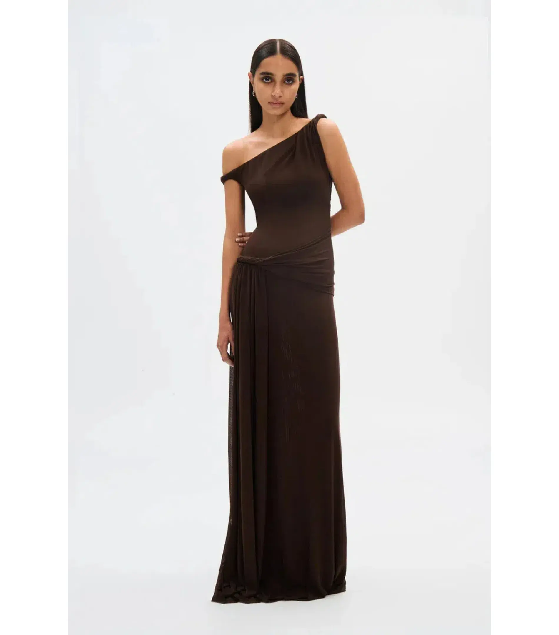 Misha Sisal Mesh Dress Espresso Size 12 - Image 2