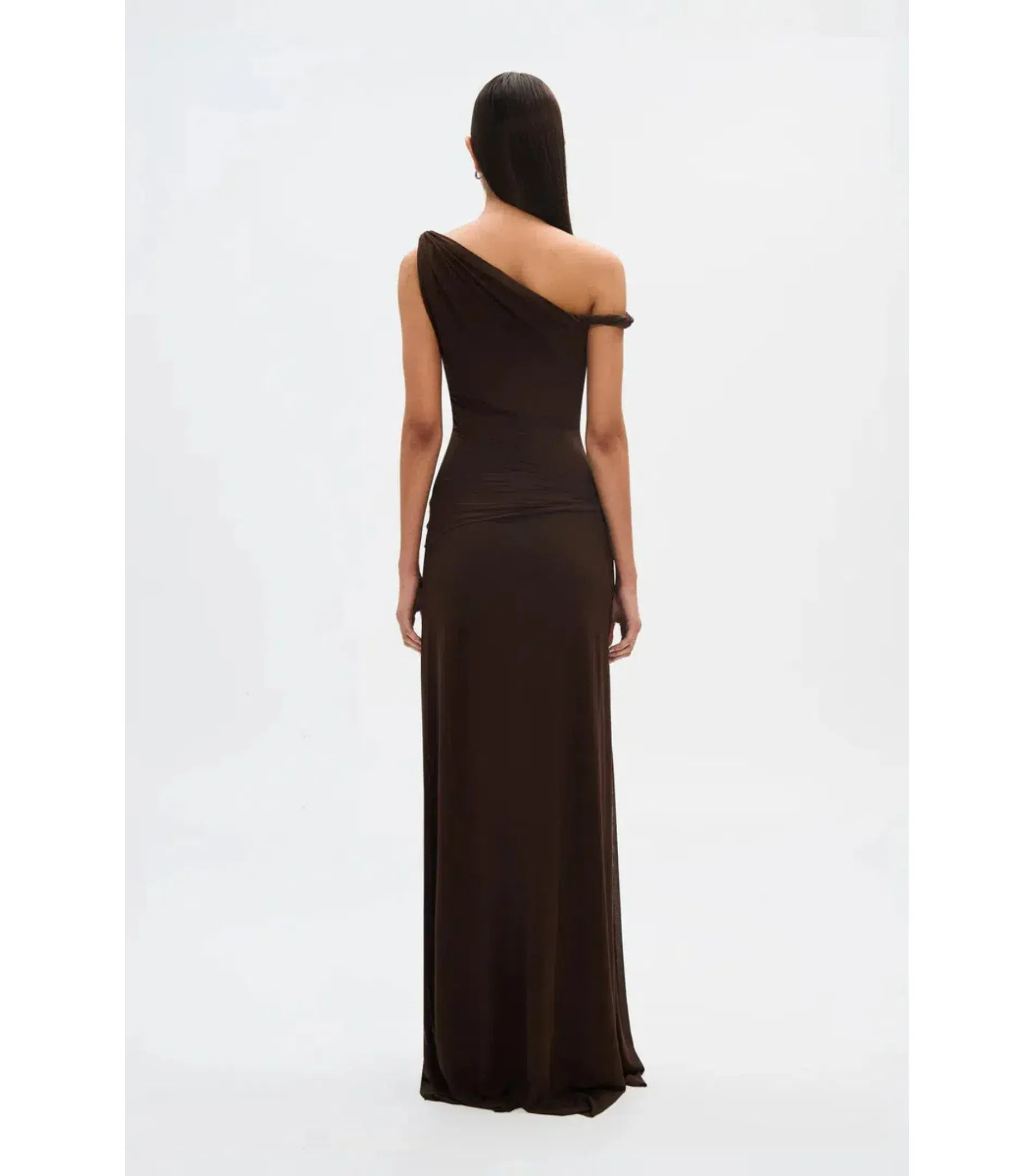 Misha Sisal Mesh Dress Espresso Size 12 - Image 4