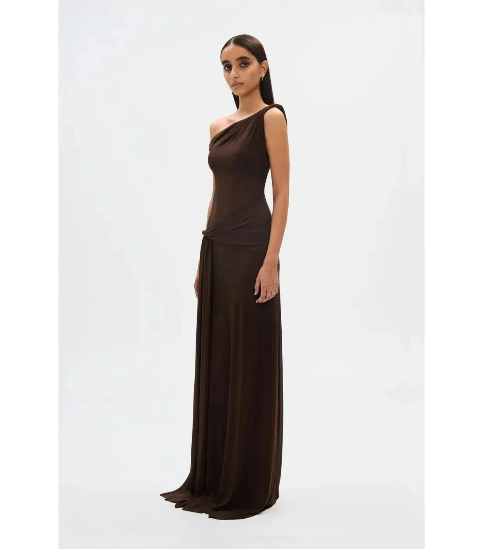Misha Sisal Mesh Dress Espresso Size 12 - Image 3