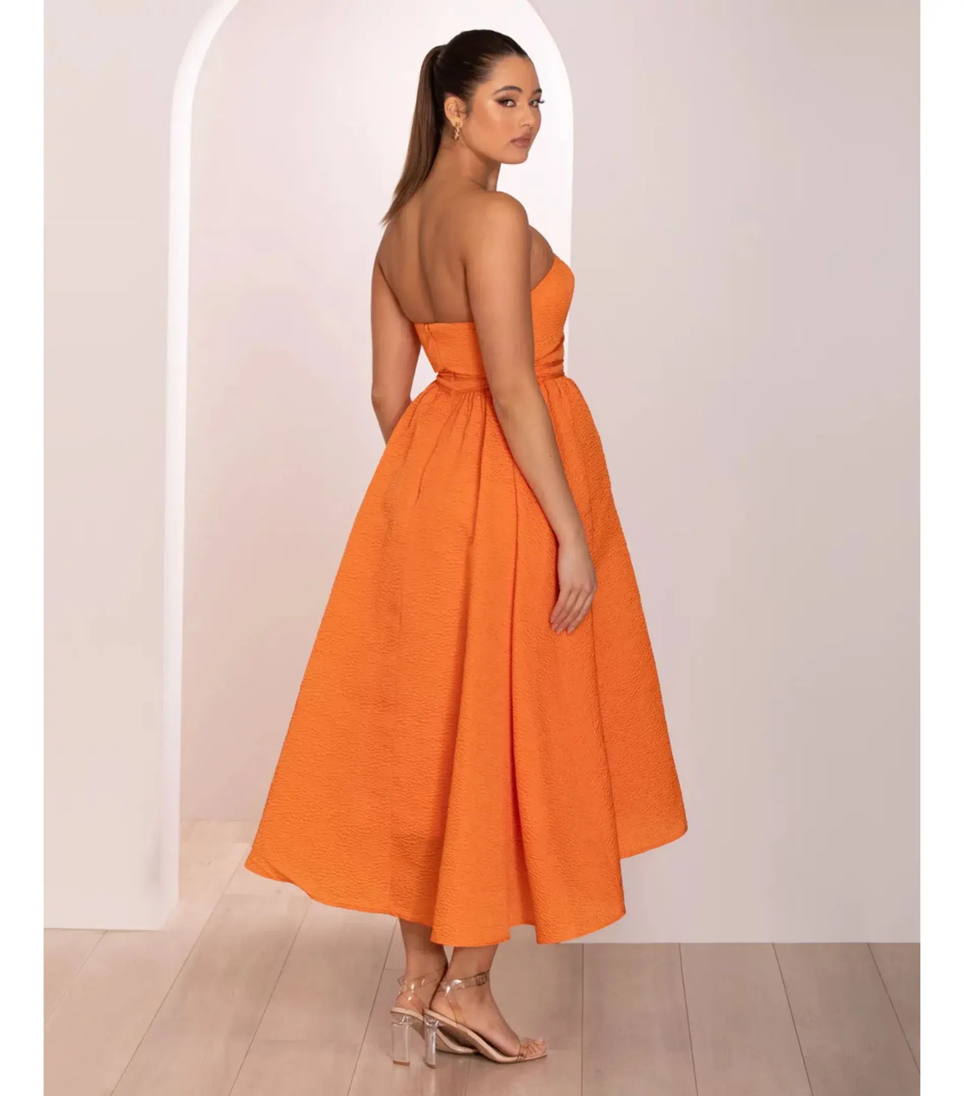 Pilgrim Adalyn Midi Dress in Orange Size AU 18  - Image 4