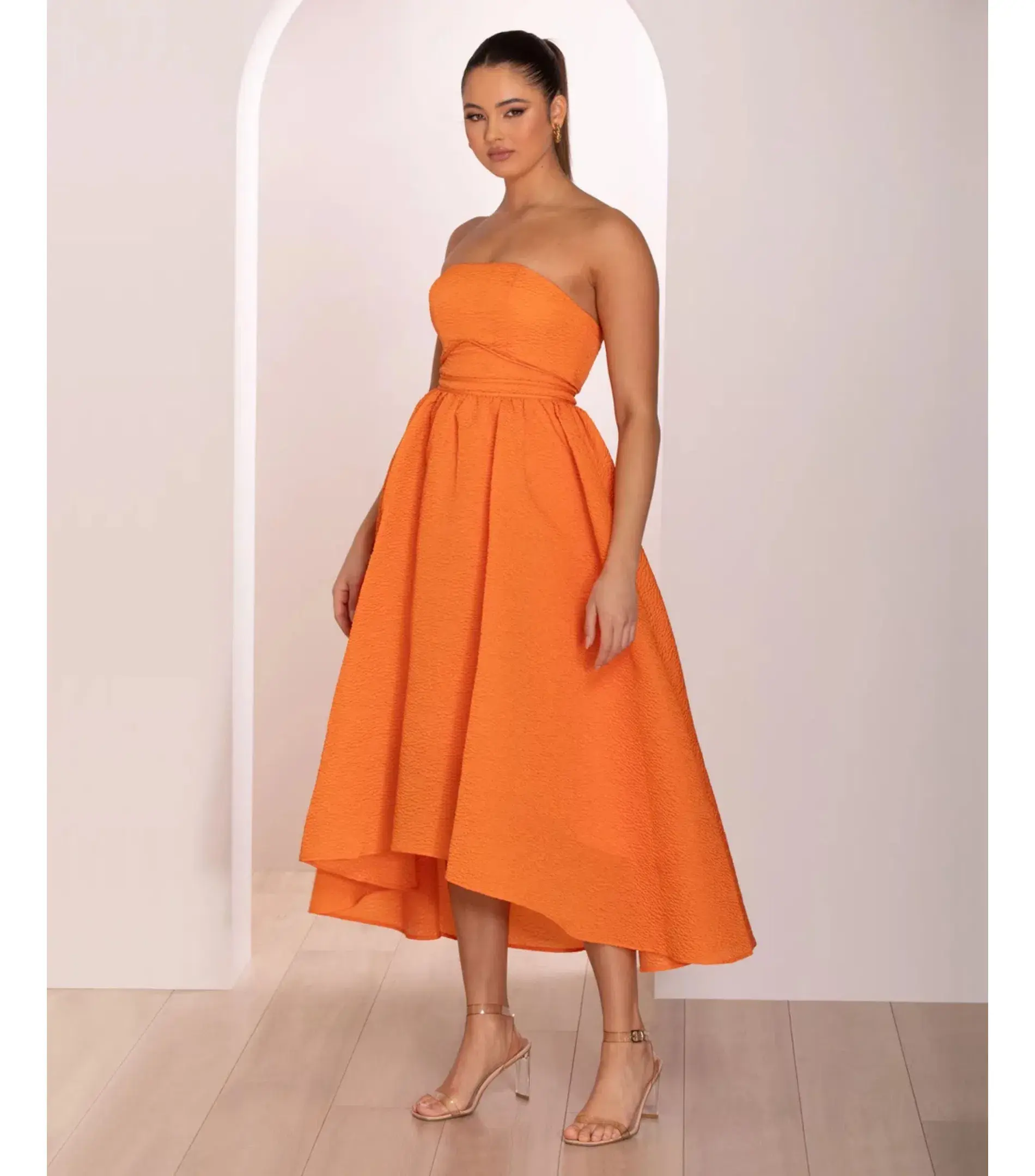 Pilgrim Adalyn Midi Dress in Orange Size AU 18  - Image 3