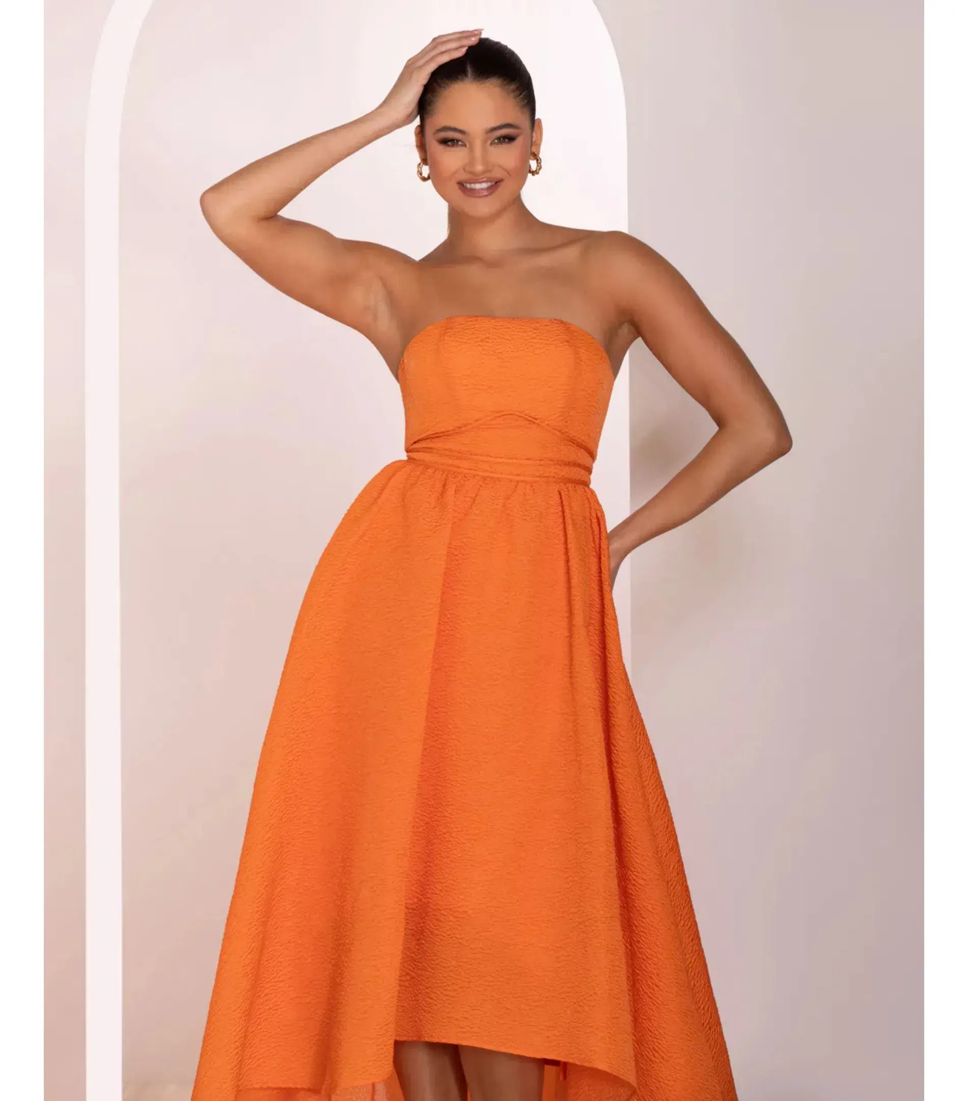 Pilgrim Adalyn Midi Dress in Orange Size AU 18  - Image 5