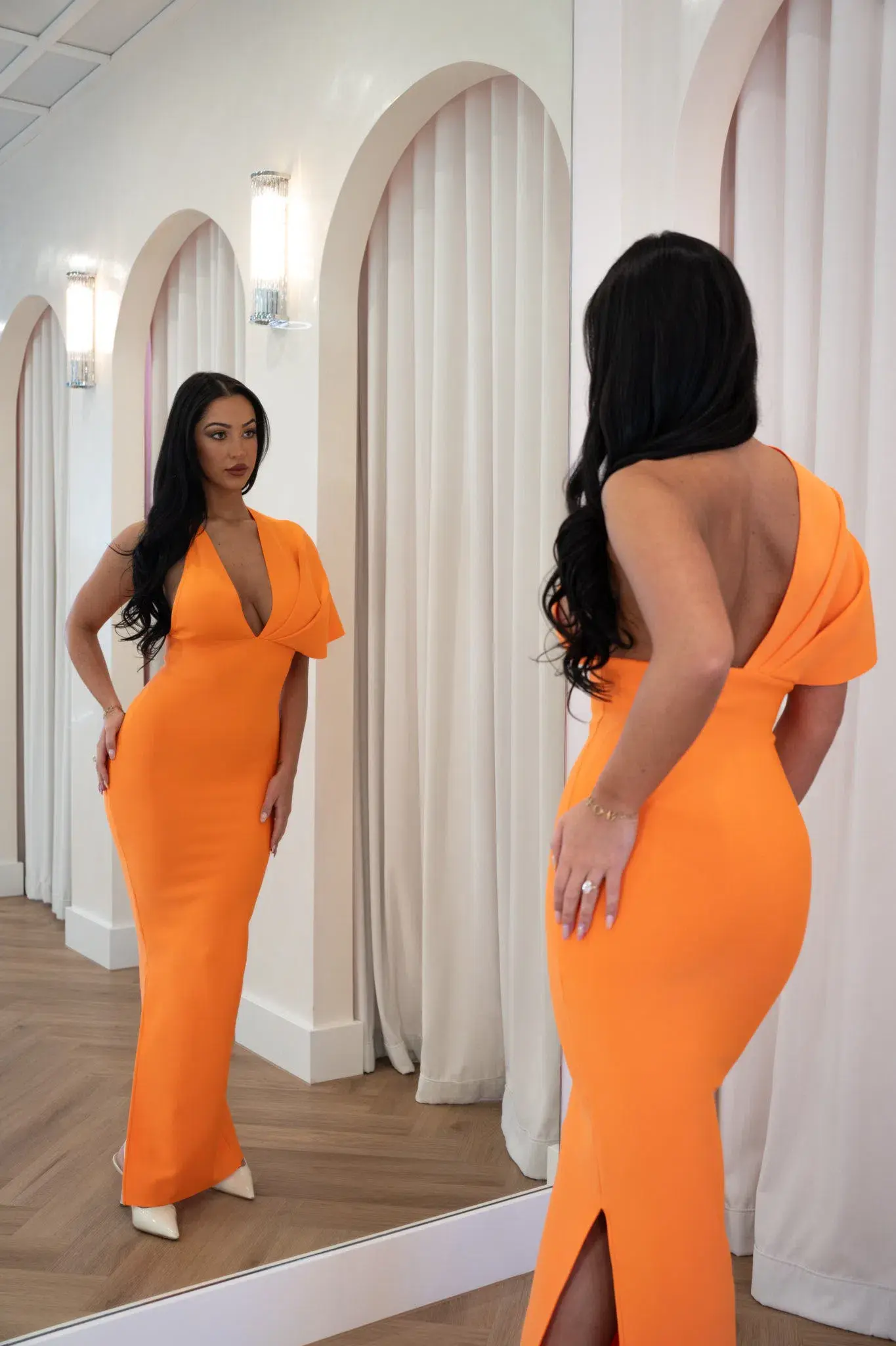 Catwalk Connection Lucia Bandage Dress Orange Size S / AU 8 - Image 3