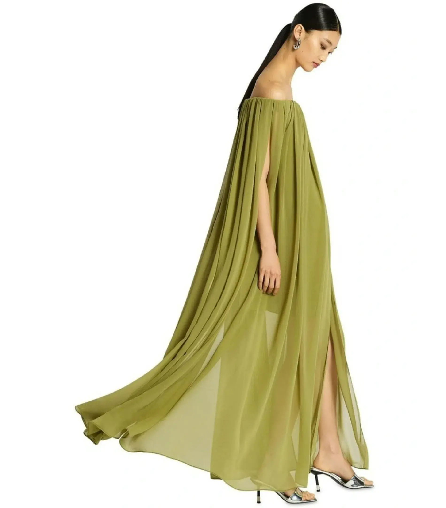 Sass & Bide Claret Maxi Dress Olive Green Size AU 6 - Image 5