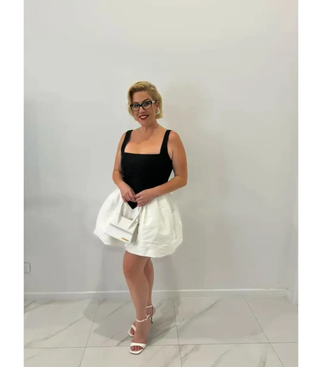 Bianca & Bridgett Alba Mini Dress Black/White Size AU 10  for rent on The Volte - main image