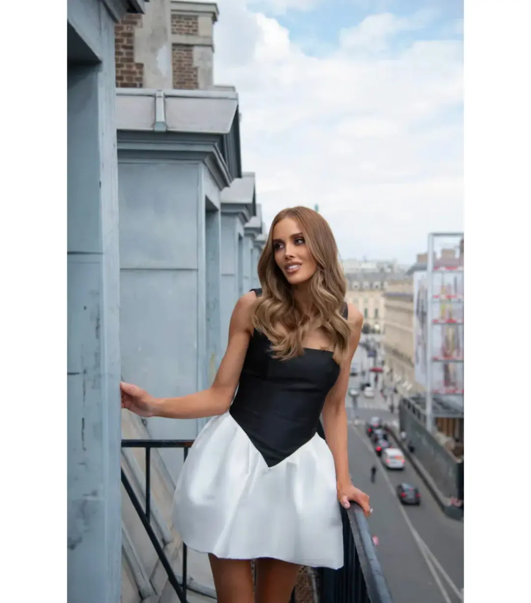 Bianca & Bridgett Alba Mini Dress Black/White Size AU 10  for rent on The Volte - main image