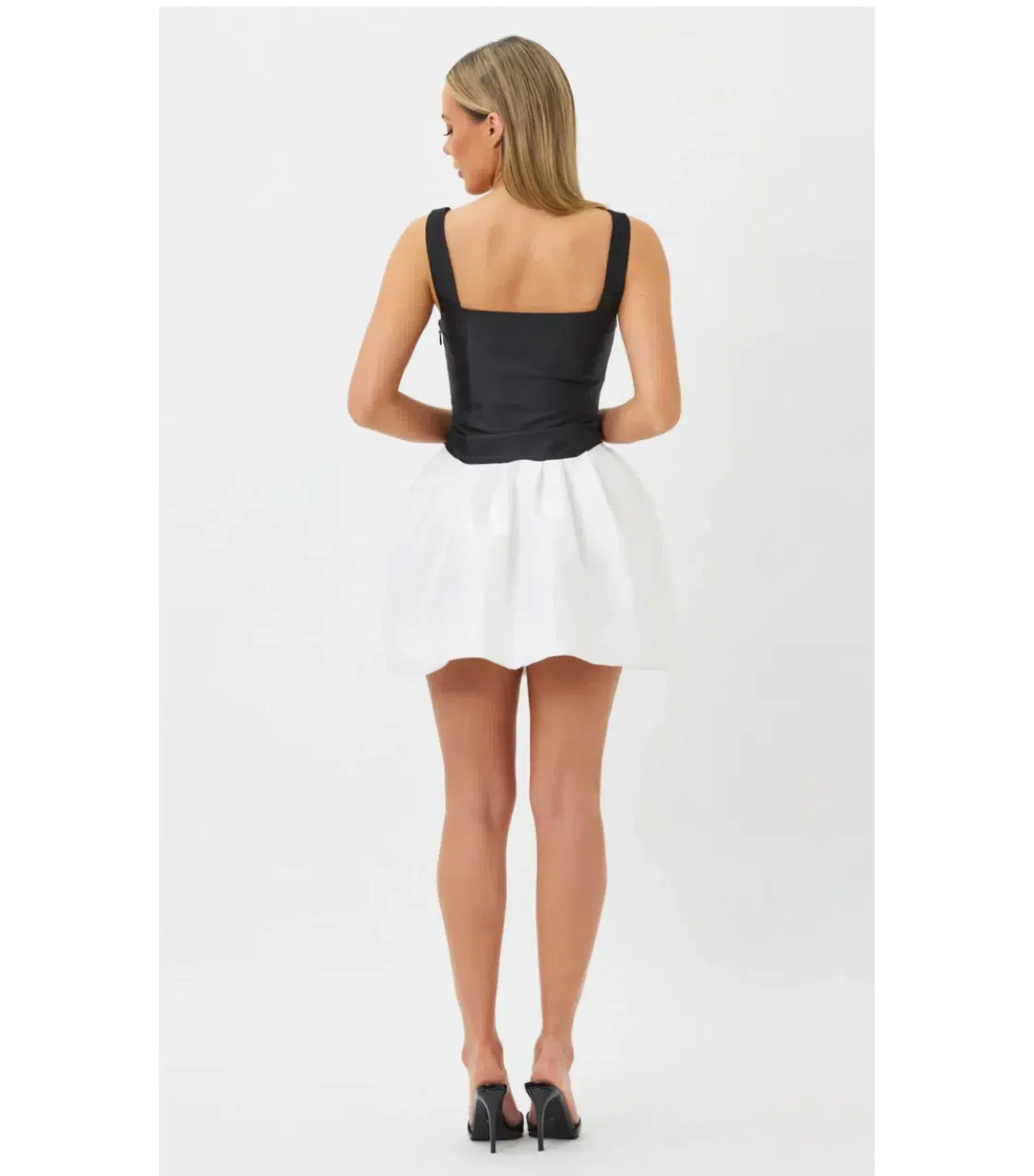 Bianca & Bridgett Alba Mini Dress Black/White Size AU 10  - Image 3