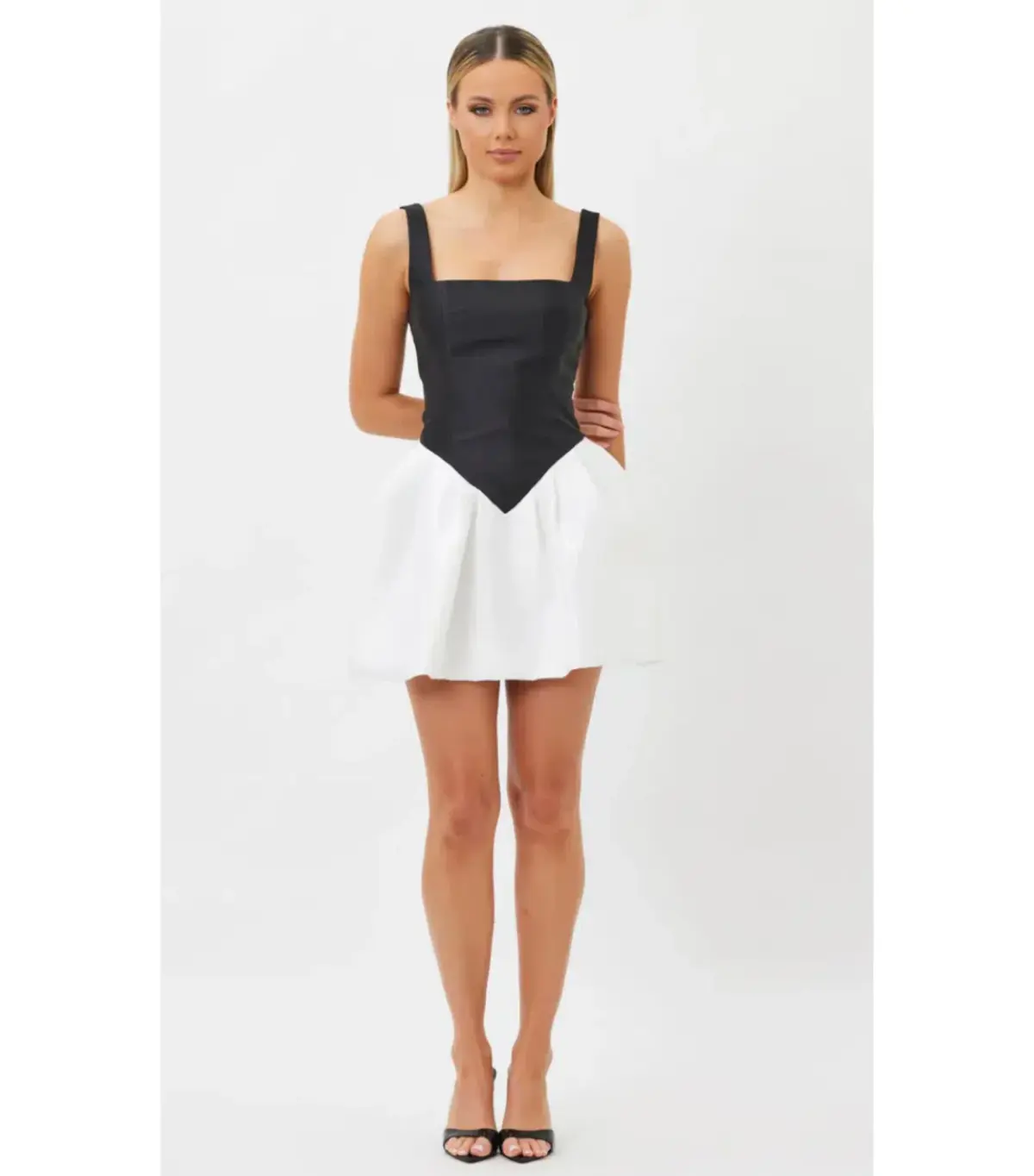 Bianca & Bridgett Alba Mini Dress Black/White Size AU 10  - Image 1