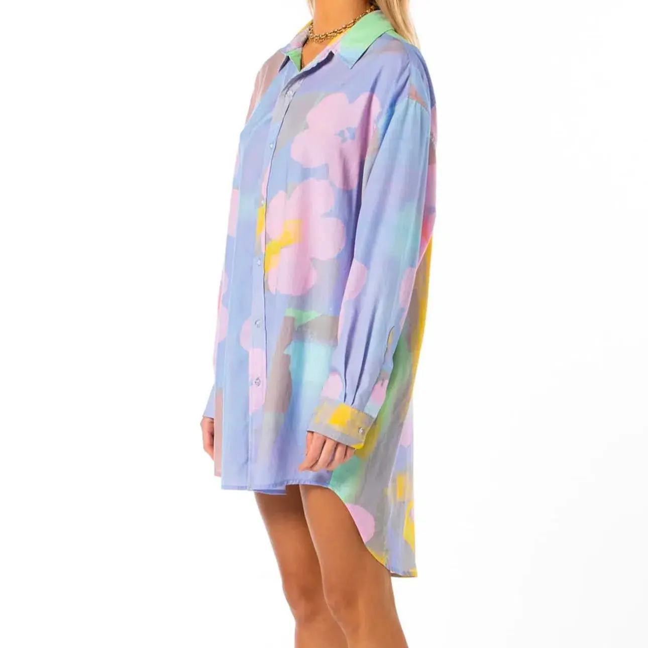 Something Very Special Happy High-biscus Shirt Dress Multi Size AU 10  - Image 4