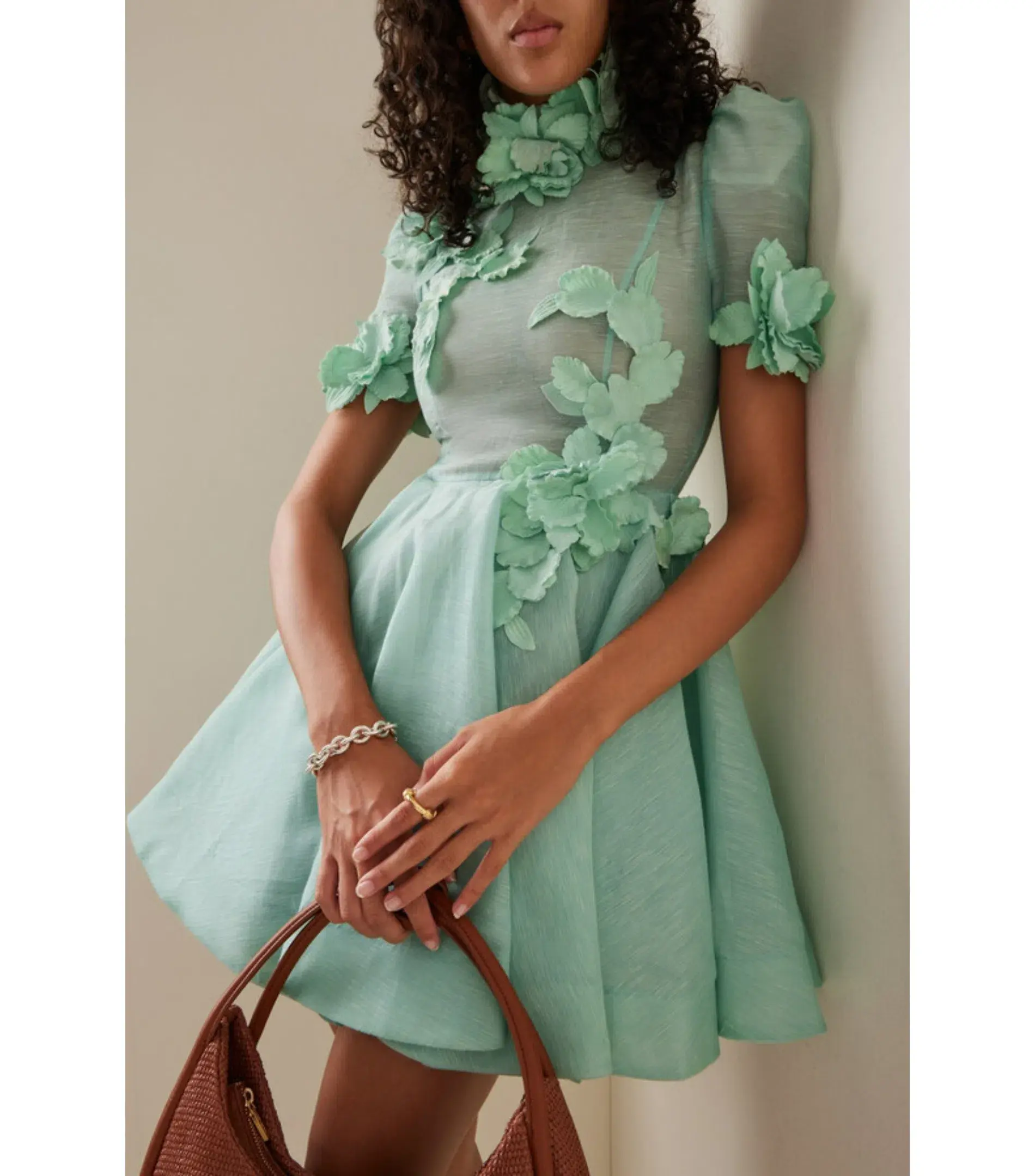 Zimmermann High Tide Lift Off Flower Mini Dress Mint Size 1 / AU 10  - Image 2