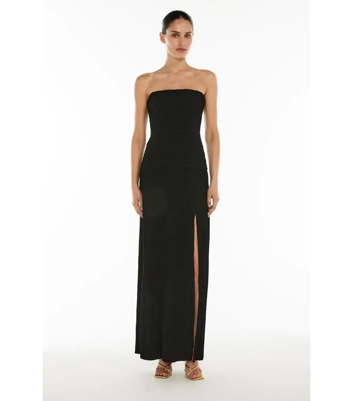 Manning Cartell Double Time Pleat Strapless Dress Black Size AU 8 - Image 2