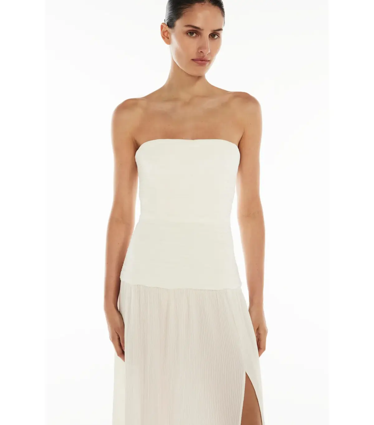 Manning Cartell Double Time Pleat Strapless Dress White Size AU 8 - Image 3