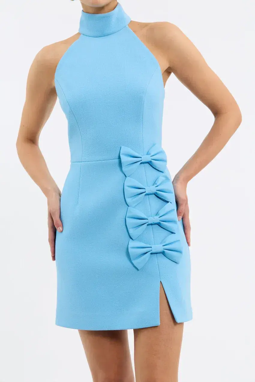 Rebecca Vallance Skye Halter Mini in Ethereal Blue Size 8 - Image 2