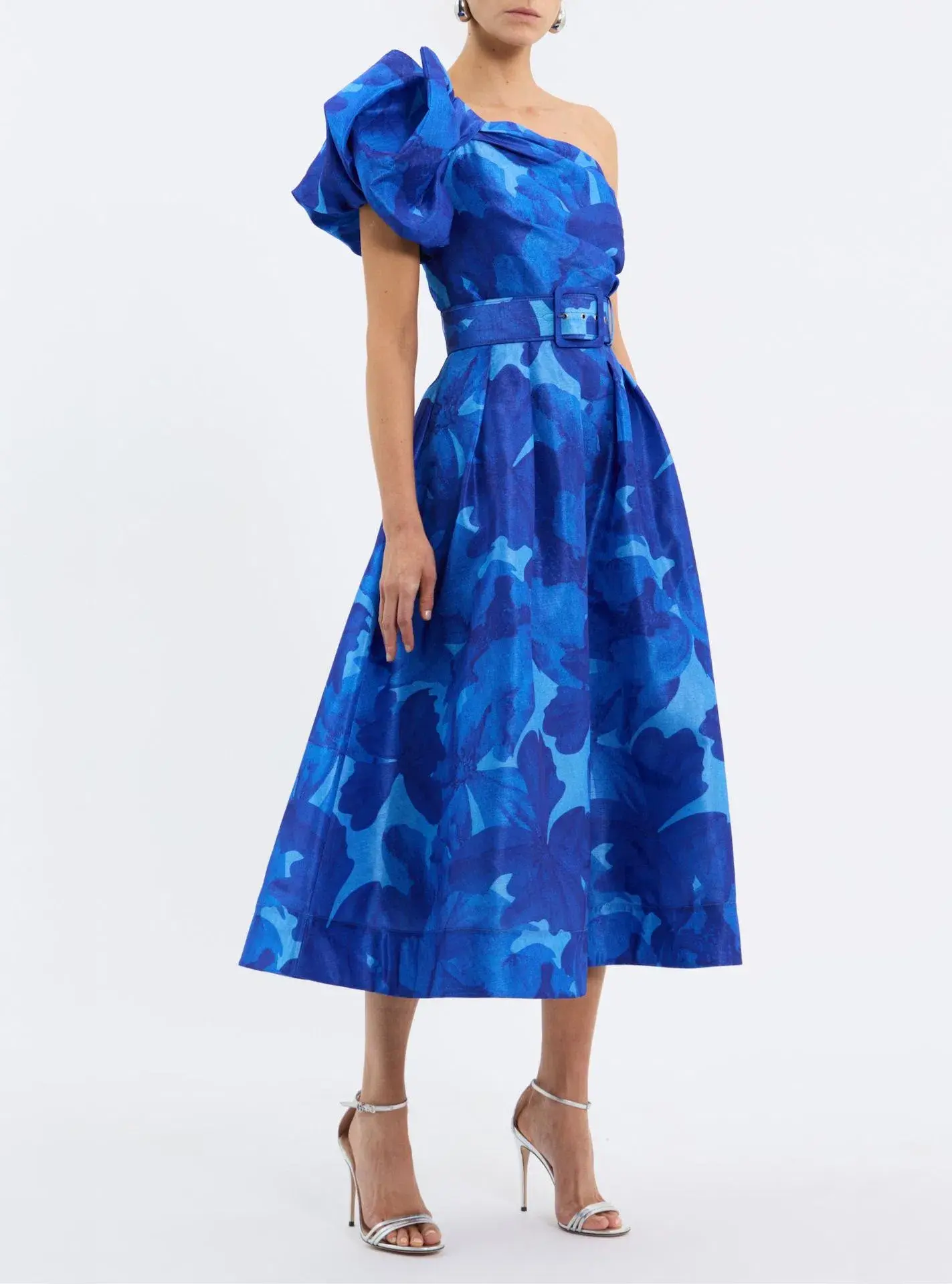 Rebecca Vallance Azula Midi Dress Blue Floral Size 12  - Image 1