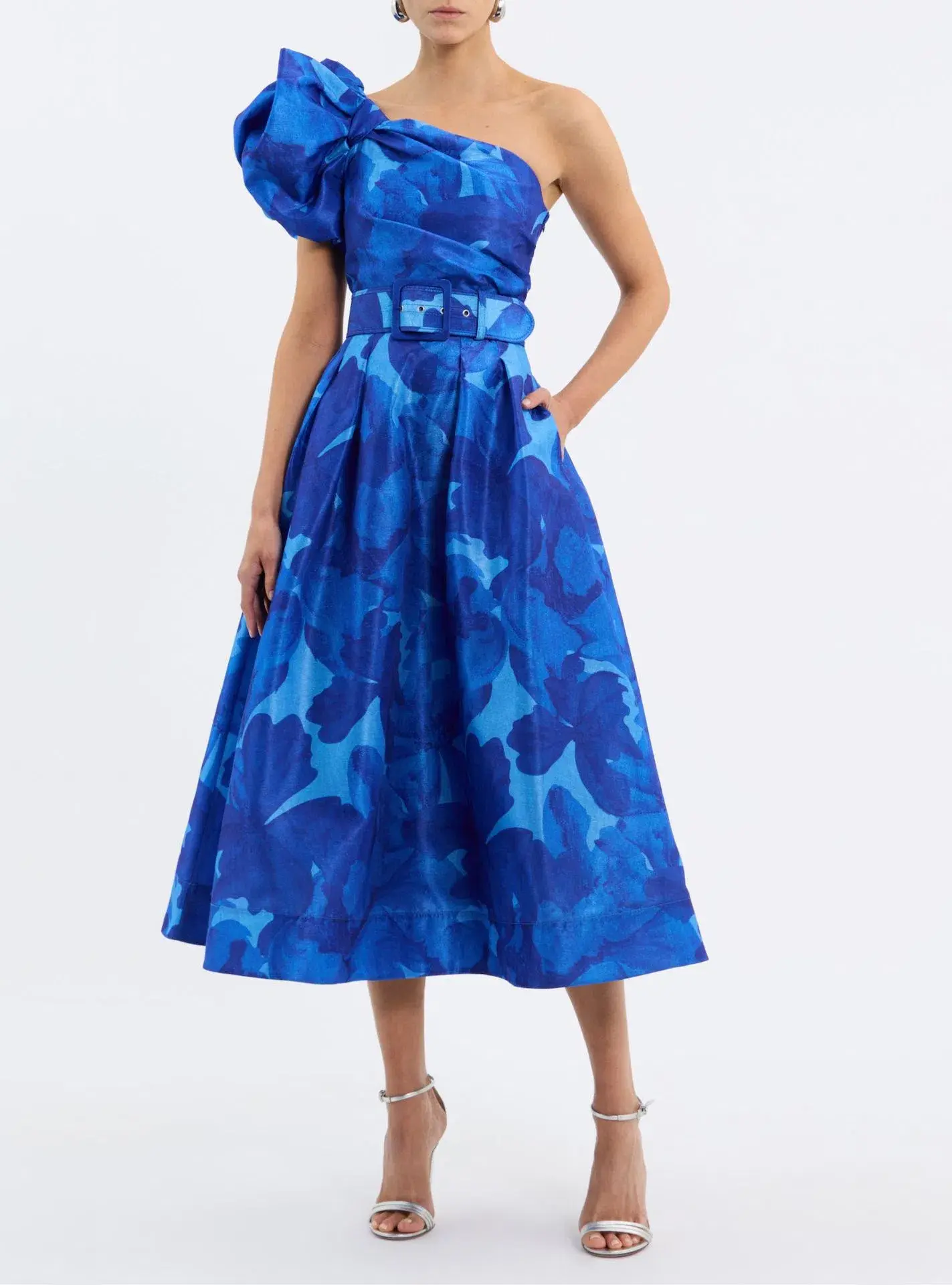 Rebecca Vallance Azula Midi Dress Blue Floral Size 14 - Image 1