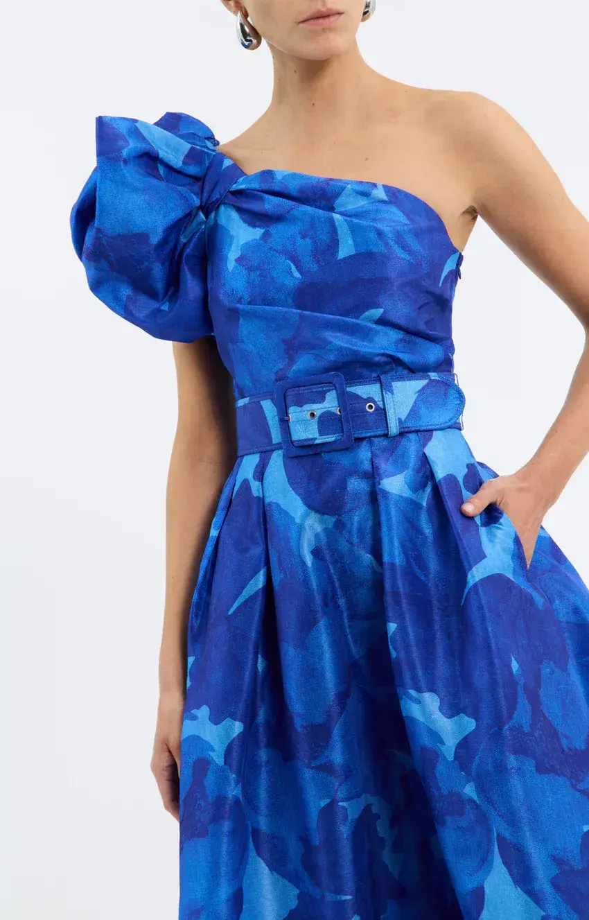 Rebecca Vallance Azula Midi Dress Blue Floral Size 14 - Image 4