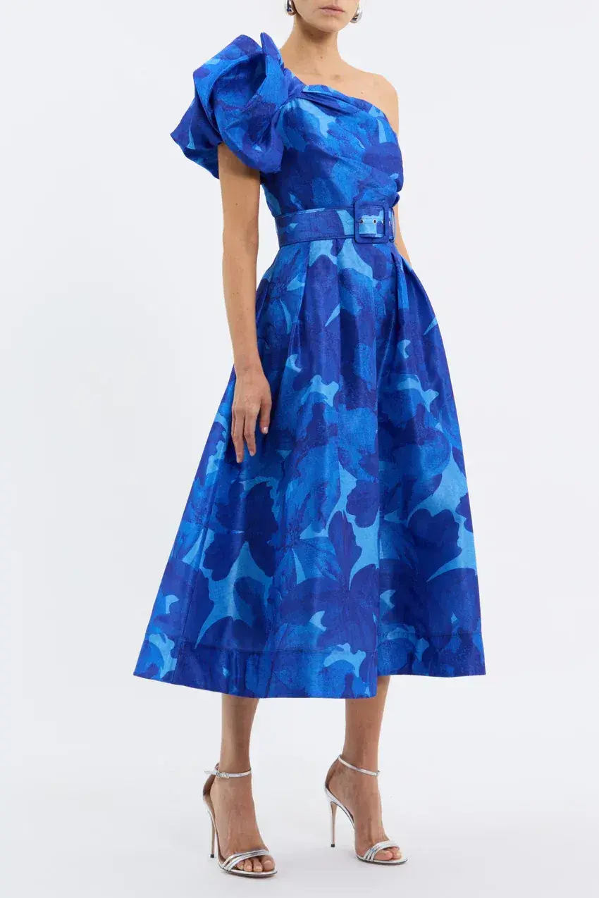 Rebecca Vallance Azula Midi Dress Blue Floral Size 14 - Image 2