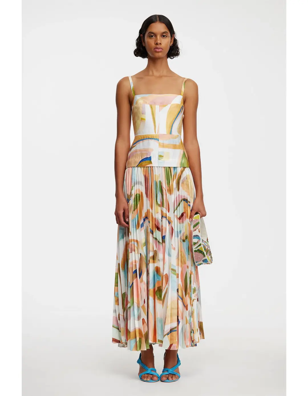 Acler Leasgill Midi Dress in Cubist Canyon Size 8 for rent on The Volte - main image
