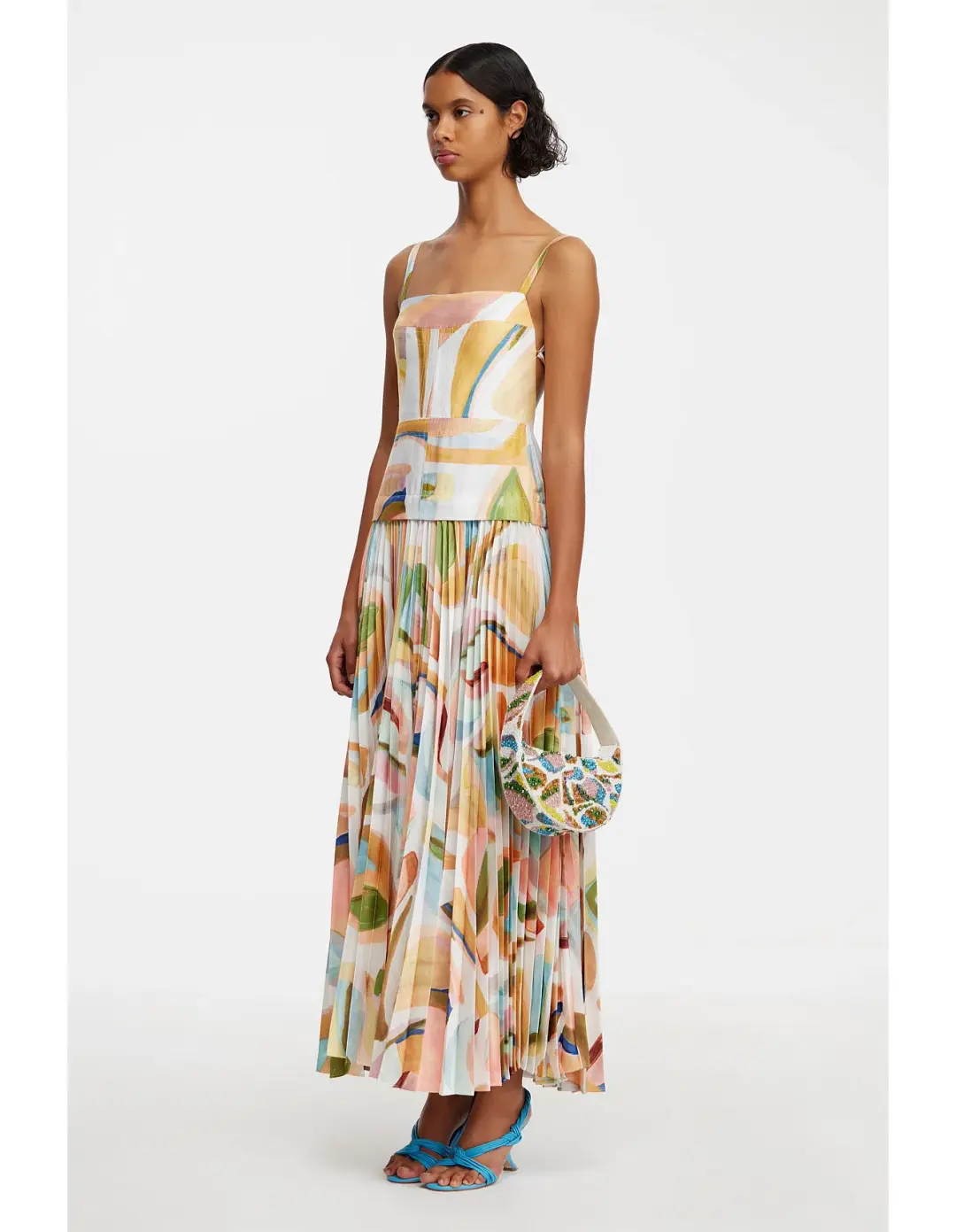Acler Leasgill Midi Dress in Cubist Canyon Size 8 for rent on The Volte - main image