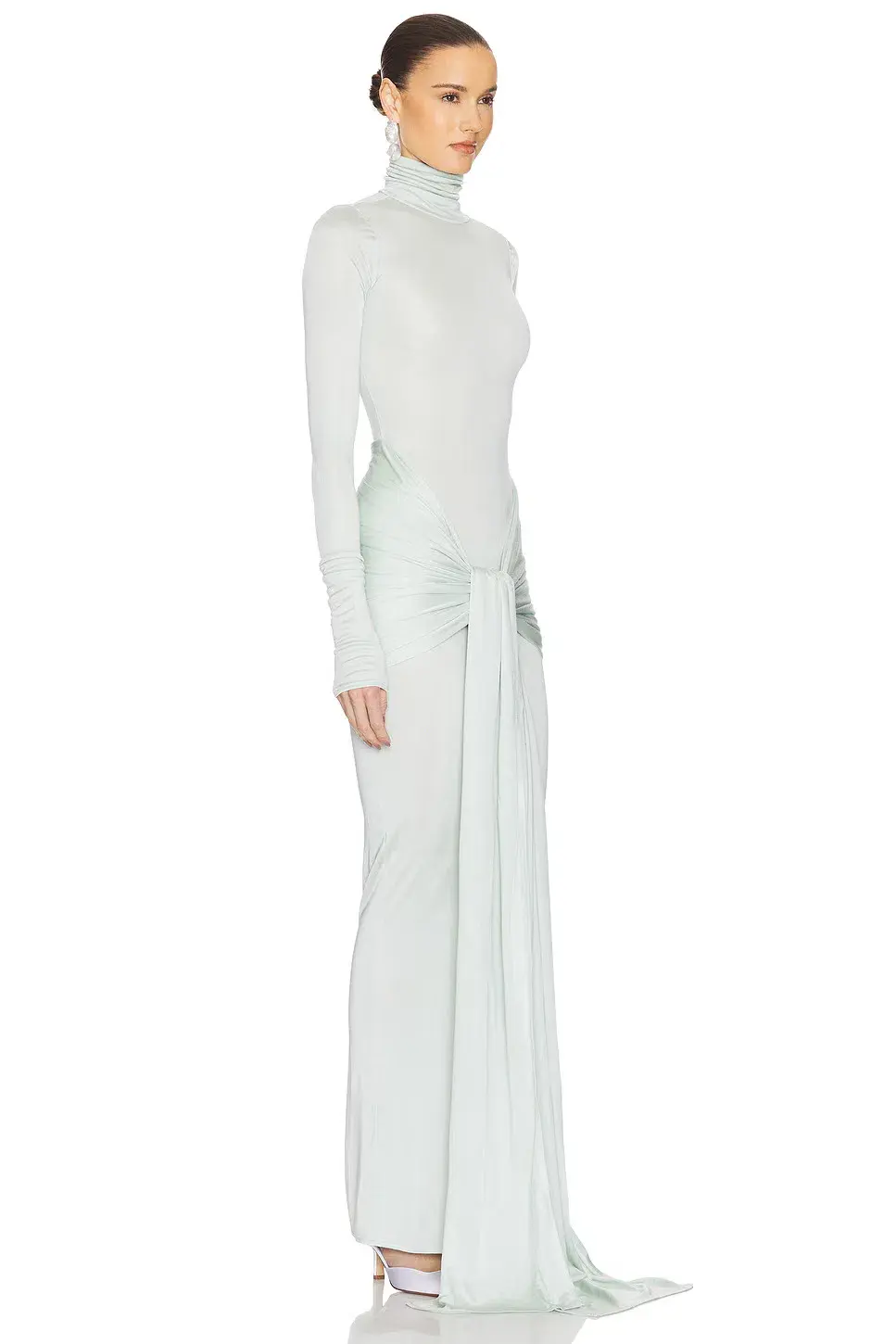 Helsa Slinky Jersey Sarong Maxi Dress Mint Green Size XS / AU 6 - Image 2