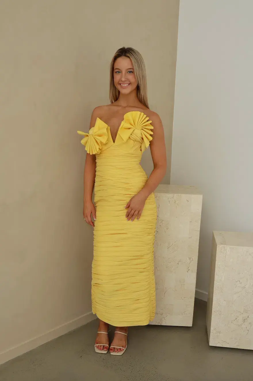 Rachel Gilbert Jensen Dress Yellow Size 2/Au 10  for rent on The Volte - main image