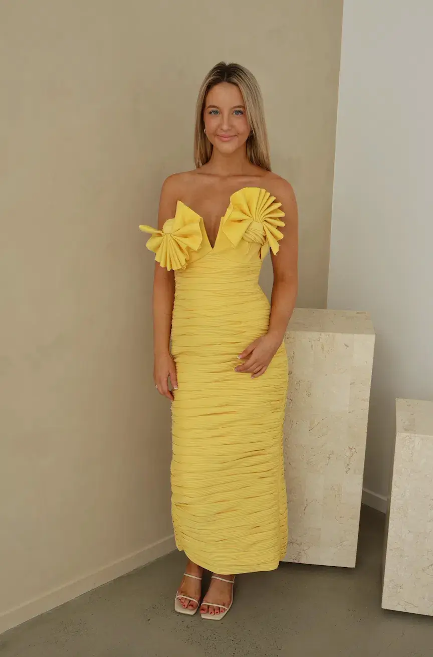 Rachel Gilbert Jensen Dress Yellow Size 2/Au 10  for rent on The Volte - main image