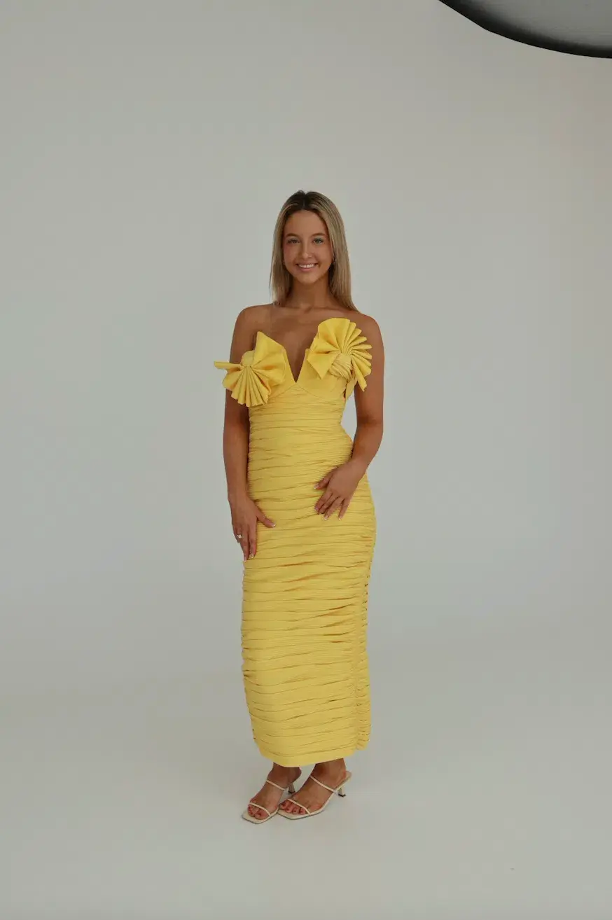 Rachel Gilbert Jensen Dress Yellow Size 2/Au 10  for rent on The Volte - main image