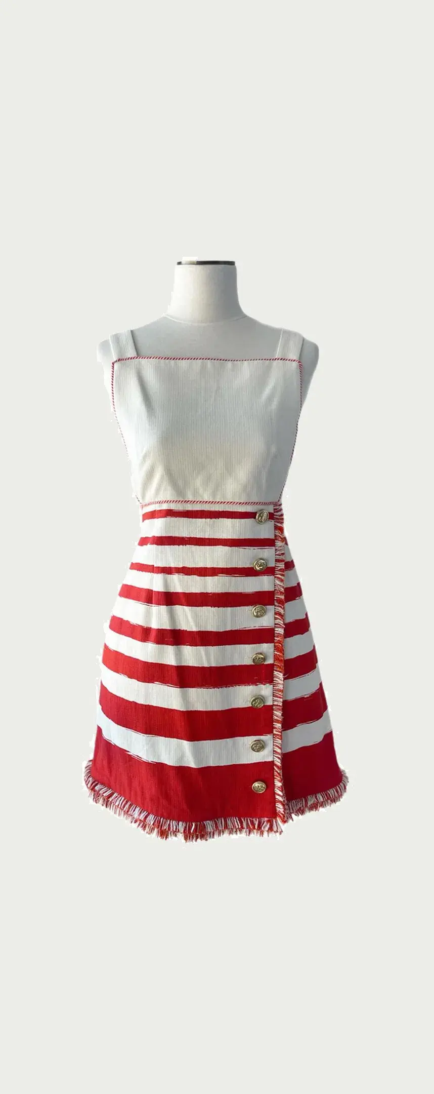 Zimmermann Postcard Boatneck Mini Dress White/Red Size 14 - Image 3