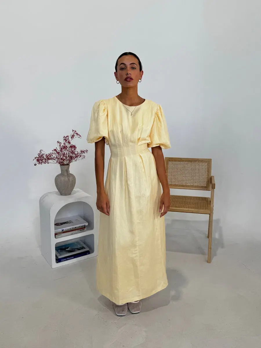 Modi Butter Linen Maxi in Butter Yellow Size 8 - Image 1