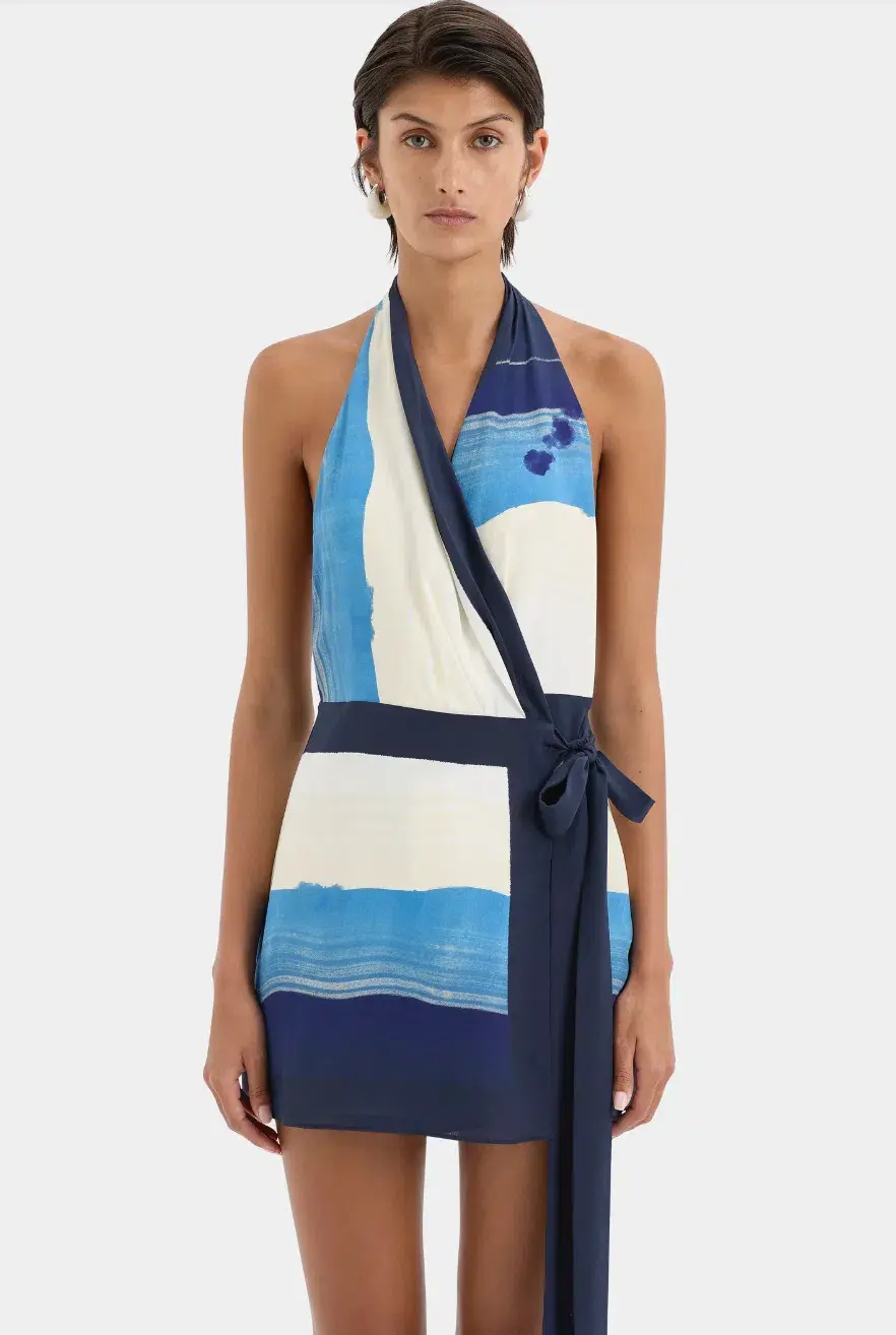 Mariner Wrap Halter Mini Dress size 1 - Image 3