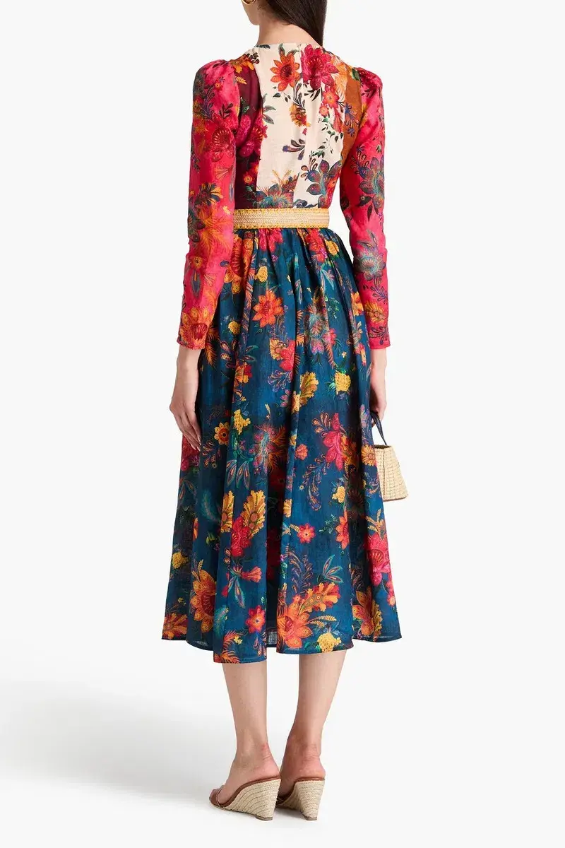 Zimmermann Ginger Long Sleeve Midi Dress Spliced Size 2 / AU 12 - Image 2