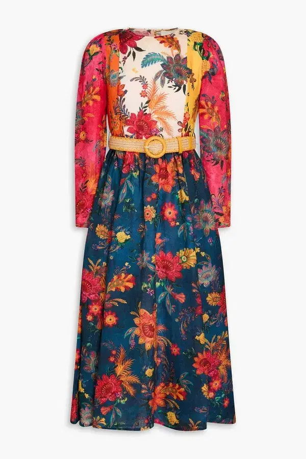 Zimmermann Ginger Long Sleeve Midi Dress Spliced Size 2 / AU 12 - Image 3