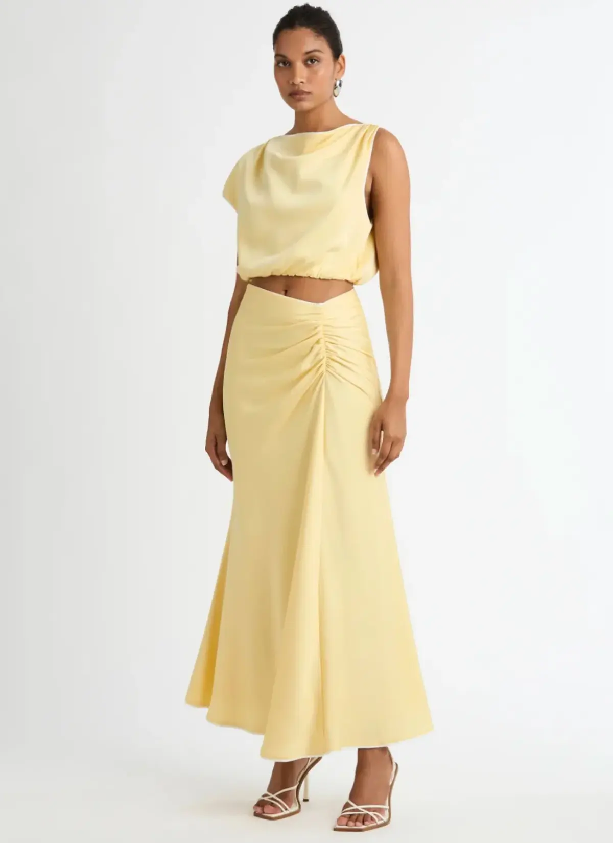 Sheike Milani Midi Skirt & Top Set Yellow Size 6 - Image 1