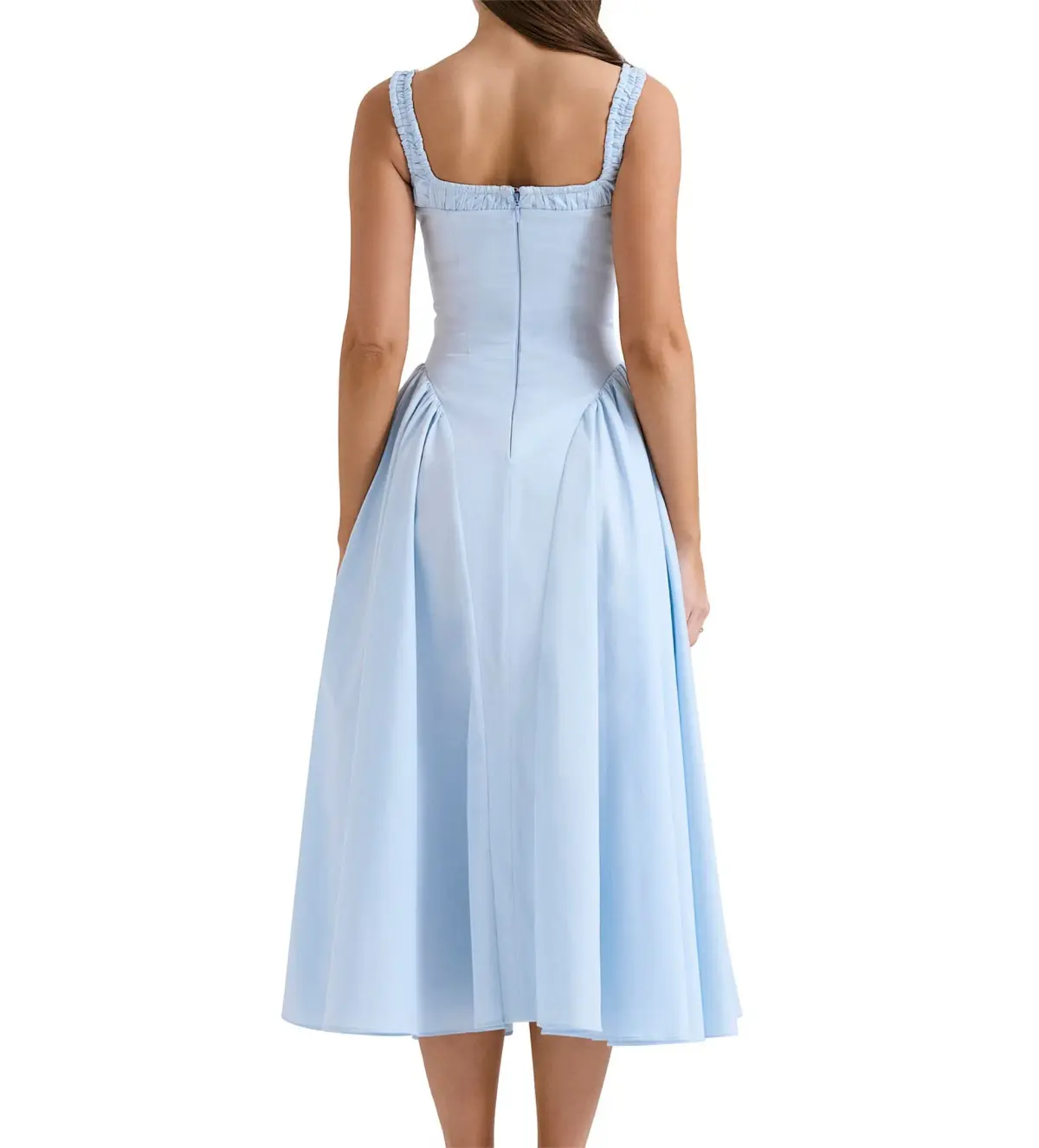 House of CB Dorothy Italian Azure Cotton Midi Sundress Blue Size 8  - Image 3