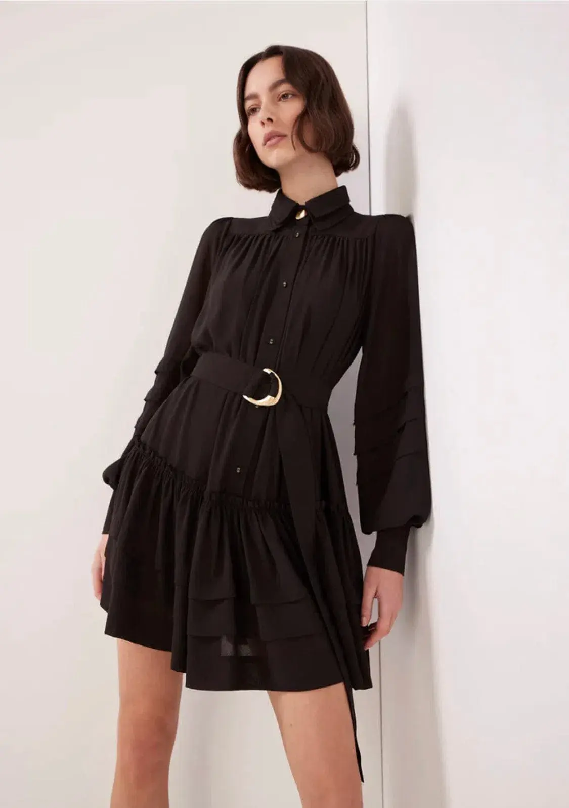 Aje Aurora Belted Mini Dress Black Size 8    - Image 2