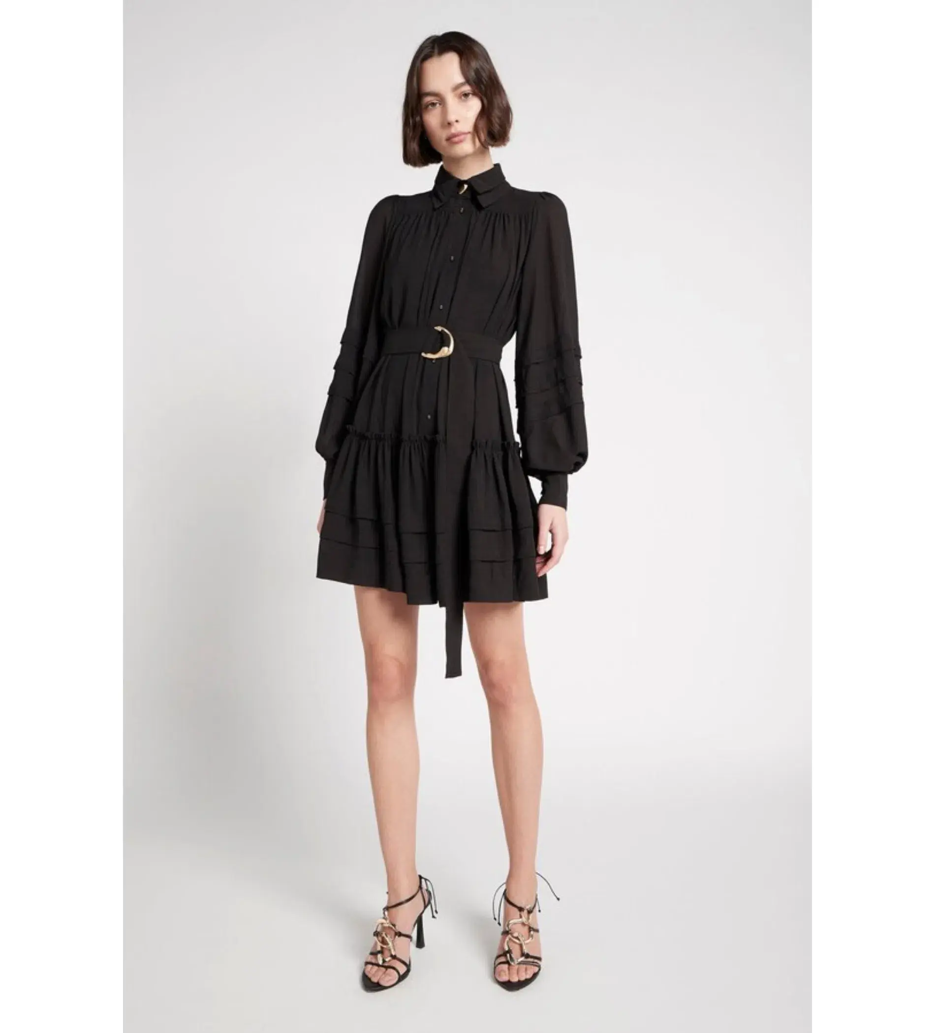 Aje Aurora Belted Mini Dress Black Size 8    - Image 1